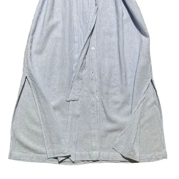 Justfab Striped Linen Blend Shirt Dress Sz XXL Blue White Button-Front Waist Tie - Picture 4 of 9